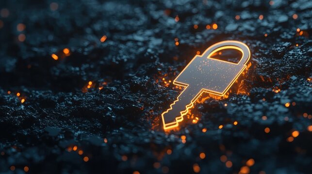 Security Key Icons and Password Protection Futuristic design of a password protected system with glowing key icons and a secure access interface.