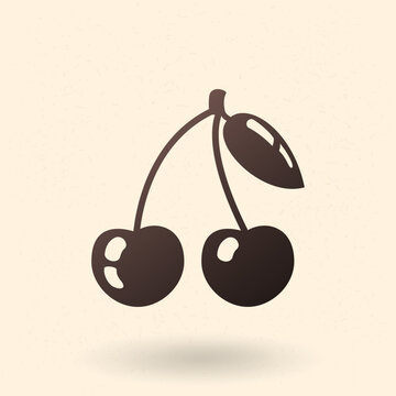 Vector Basic Icon of Two Cherries