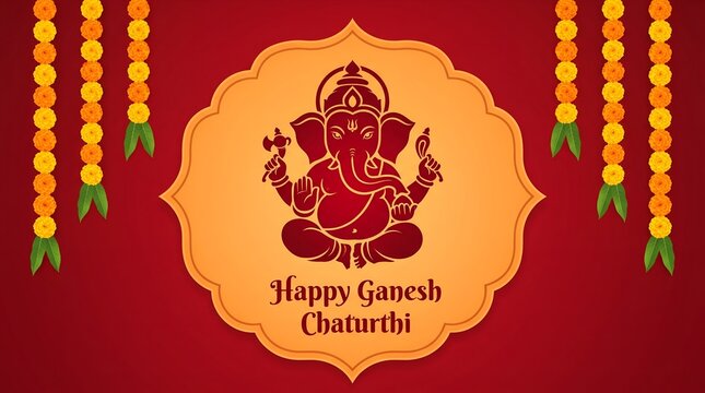  Happy Ganesh Chaturthi Hindu festival of happy shree lord Ganesh born with Ganesh Chaturthi text and gradient background. abstract vector illustration ... 
