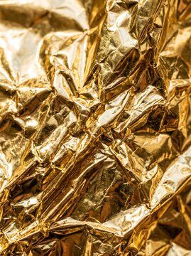 Creased Metallic Gold Foil Wrapper Texture