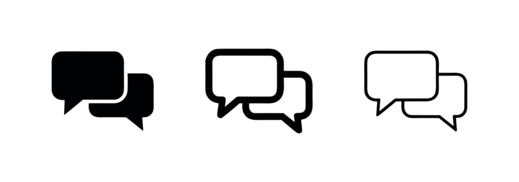 Speech Bubble Icon Set for Dialogue and Communication Design