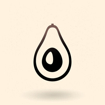 Vector Basic Icon of Avocado Fruit