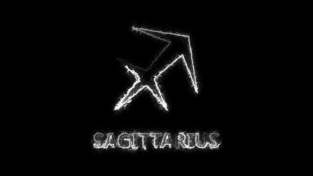 Sagittarius Zodiac Sign Animation - Glowing Constellation Symbol