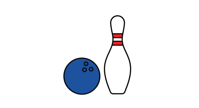 Bowling ball and pin game.