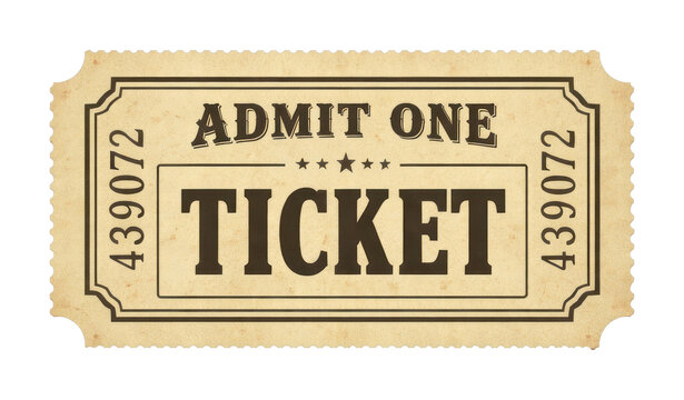 PNG Vintage admit one ticket illustration with retro typography