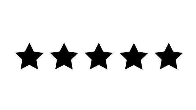 5 star customer review icon on white background