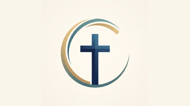 Elegant Christian Cross Symbol with Circular Design