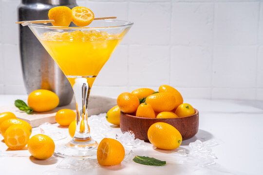 Kumquat martini cocktail