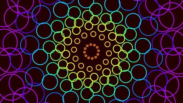 Colorful abstract geometric pattern with overlapping circles