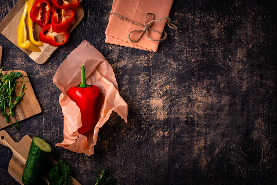 Beeswax wrap. Reusable eco plastic free life concept