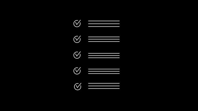 Professional entrepreneur businessman working in office check checklist form document report checkbox questionnaire task to-do list. Motion graphics of verified concept