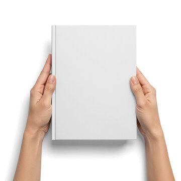 Paperback Book Held by Two Women on White Background
