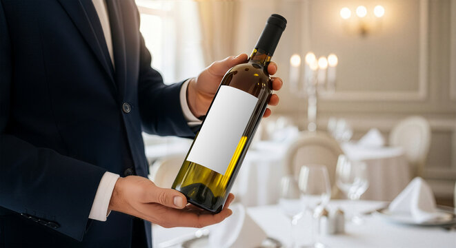 Wine Bottle Held by Man