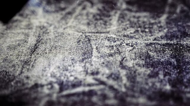 Bleached and faded chemical wash texture in gray and violet tones, dust particles ideal for mystery branding, motion graphics design projects