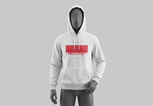 White Hoodie Mockup on Mannequin