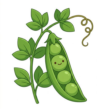 green peas on a branch