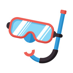 Transparent PNG Vector Image Icon of Snorkeling Mask and Breathing Tube Illustration © Ahmad