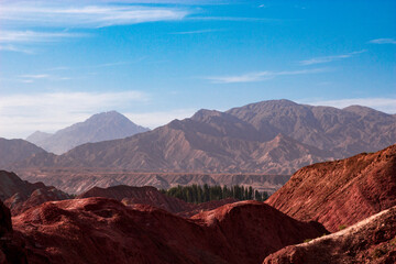 Naklejka premium Colorful Danxia landform scenery in Zhangye Gansu China