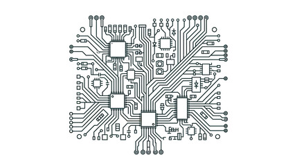 Naklejka premium Abstract Electronic Circuit Board Illustration