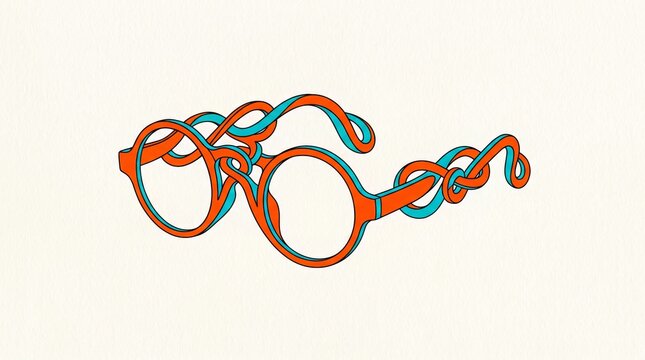 Twisted M&ouml;bius Ribbon Eyeglasses Surreal Vision Optometry Concept Illustration