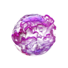 Fototapeta premium Smoky Energy Orb with Pink Red Highlights and Haze for Fantasy Power Element Isolated to Transparent Background