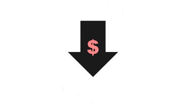 Labor day usa economic impact icons with downward dollar arrows