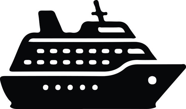 Cruise Ship Vector Graphic Silhouette Ocean Liner Icon