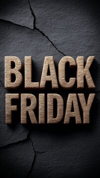 In a striking visual, bold letters declare Black Friday against a dramatic cracked background, symbolizing the rush of shoppers eager for amazing sales and offers