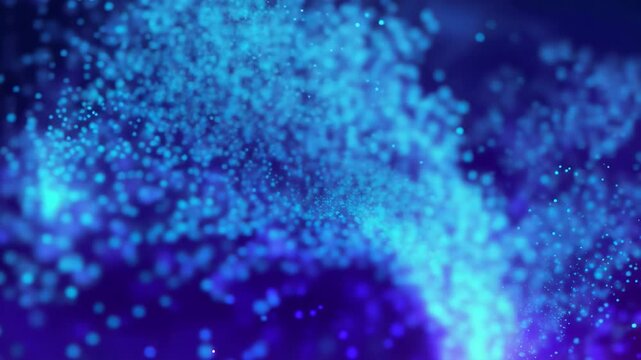 Cyan Futuristic Flowing Shimmering Dust Loop Background