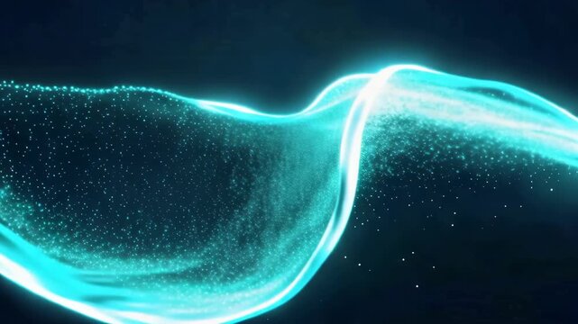 Electric Teal Abstract Energy Waves Flowing Lights