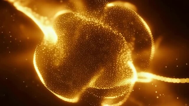 Gold Pulsing Digital Plasma with Glowing Particles