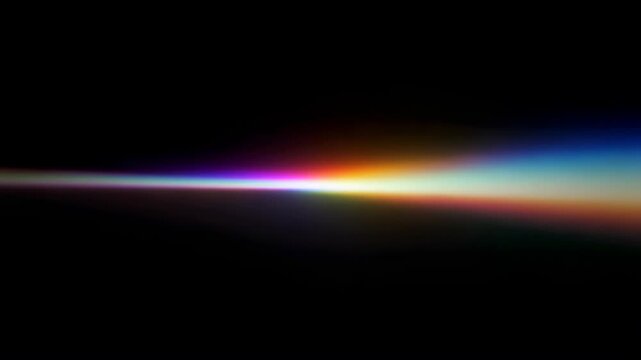 Soft Anamorphic Horizontal Light Streak on Black Background