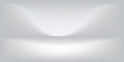 Obraz premium Grey and white studio space. Limbo light background. Abstract 3D gradient background for product presentation. Minimal wall scene spotlight. Showcase, promotional display.
