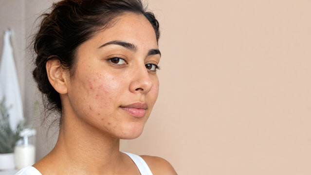 Mild to Moderate Acne Vulgaris with Inflammatory Pimples and Natural Skin Texture on the Face