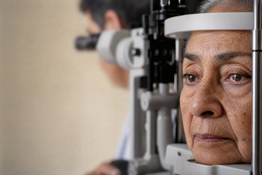 Meibomian Gland Dysfunction Assessment During Slit Lamp Eye Examination in an Older Woman