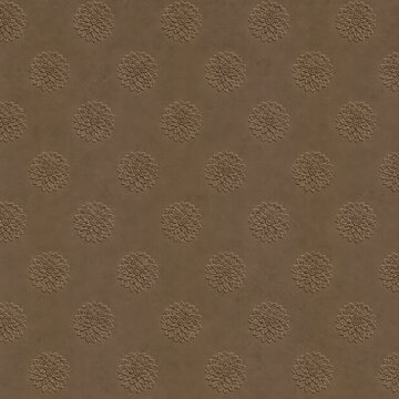 Brown Medallion Floral Wallpaper Embossed Botanical Pattern Texture