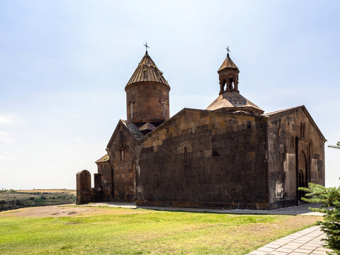 building of Saghmosavank Monastery, Armenia