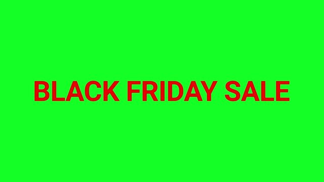 Black friday sale announcement is presented in distinct typography against a uniform green background to allow for seamless integration into promotional video content.