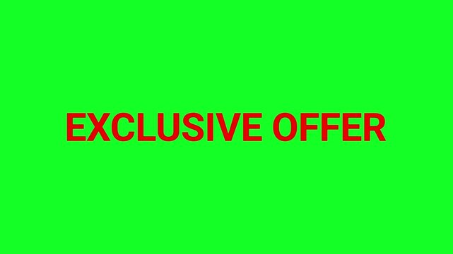 Exclusive offer text stands out in deep red letters against a bright green backdrop for high impact marketing campaigns.