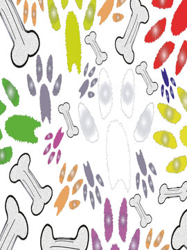 paw pattern with dog