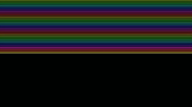 Vibrant Rainbow Stripes Over Solid Black - Colorful Digital Horizon