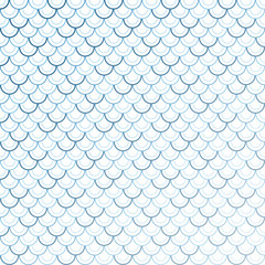 Blue Fish Scale Scallop Tile Pattern, Transparent Background PNG © Kamrul
