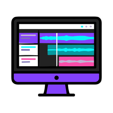 Computer screen displaying digital audio workstation software interface with waveforms