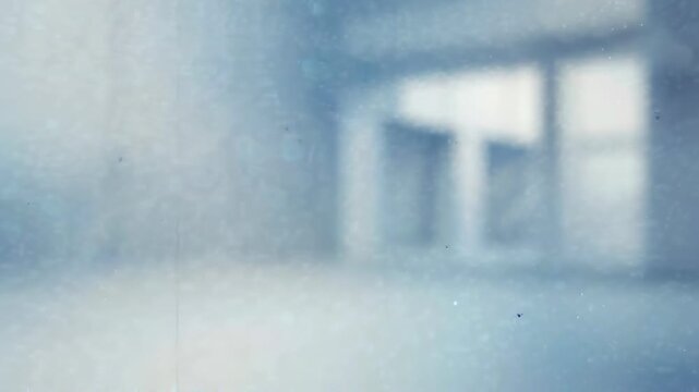 Diffused color wash in blue and white tones, a dreaminess dust motes overlay suited for video editing multimedia projects