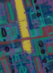 Abstract image for printing. Picture for modern interiors. The picture is painted by hand on a tablet. © neurostructure