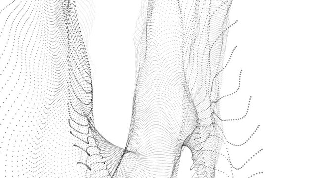 ]Abstract grey particle trails forming fluid dynamic waves on a white background flowing lines curving across a bright minimalist creating]