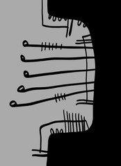 Abstract image for printing. Picture for modern interiors. The picture is painted by hand on a tablet. © neurostructure