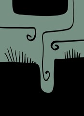 Abstract image for printing. Picture for modern interiors. The picture is painted by hand on a tablet. © neurostructure