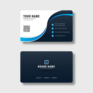 Business card design template, rounded creative modern visiting card