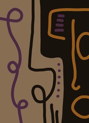 Abstract image for printing. Picture for modern interiors. The picture is painted by hand on a tablet. © neurostructure
